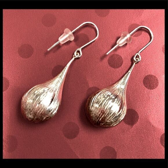 RCI Italy Signed Dark Blue Pearl Dangle Earrings Sterling Silver 925 - Picture 2 of 4